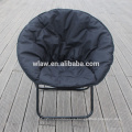 ocio silla redonda plegable, silla de algodón acolchado, negro, cómodo